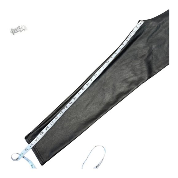 Fashion Women Black Vinil Leggings SZ Large Junior. Faux Fur Lined. NO SIZE TAGS - Picture 6 of 8